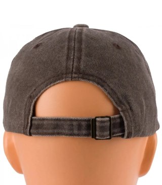 Czapka z daszkiem vintage destroyed regulowana unisex haft LOS ANGELES (Brązowy)