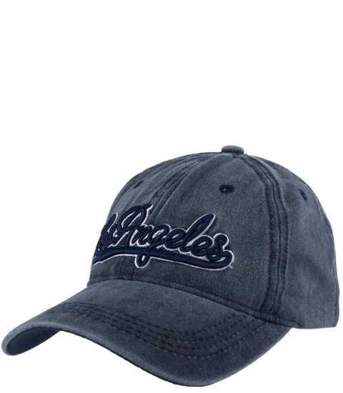 Czapka z daszkiem vintage destroyed regulowana unisex haft LOS ANGELES (Granatowy) Czapka z daszkiem vintage destroyed regulowana unisex haft LOS ANGELES (Granatowy)
