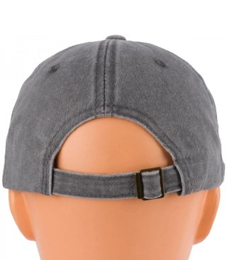 Czapka z daszkiem vintage destroyed regulowana unisex haft LOS ANGELES (Szary)