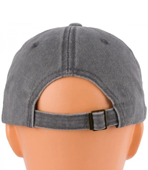 Czapka z daszkiem vintage destroyed regulowana unisex haft LOS ANGELES (Szary) Czapka z daszkiem vintage destroyed regulowana unisex haft LOS ANGELES (Szary)