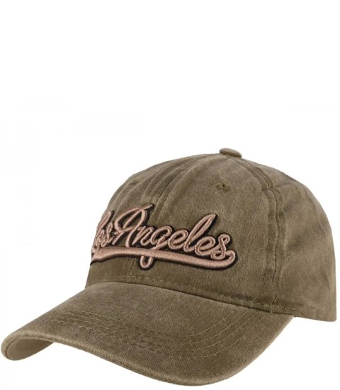 Czapka z daszkiem vintage destroyed regulowana unisex haft LOS ANGELES (Zielony) Czapka z daszkiem vintage destroyed regulowana unisex haft LOS ANGELES (Zielony)