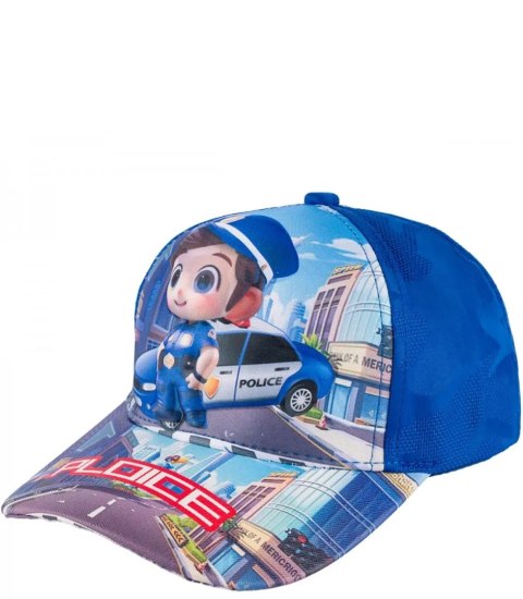 Dziecięca czapka z daszkiem ozdobiona kolorowym nadrukiem (Niebieski) Dziecięca czapka z daszkiem ozdobiona kolorowym nadrukiem (Niebieski)