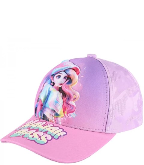 Dziecięca czapka z daszkiem ozdobiona nadrukiem "KAWAII BASS" (Fioletowy) Dziecięca czapka z daszkiem ozdobiona nadrukiem "KAWAII BASS" (Fioletowy)