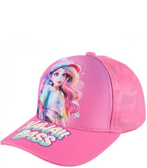 Dziecięca czapka z daszkiem ozdobiona nadrukiem "KAWAII BASS" (Różowy) Dziecięca czapka z daszkiem ozdobiona nadrukiem "KAWAII BASS" (Różowy)