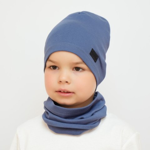 Czapka i komin dla chłopca jesienny, wiosenny komplet, szary, bawełniany Frizi Czapka i komin dla chłopca jesienny, wiosenny komplet, szary, bawełniany Frizi