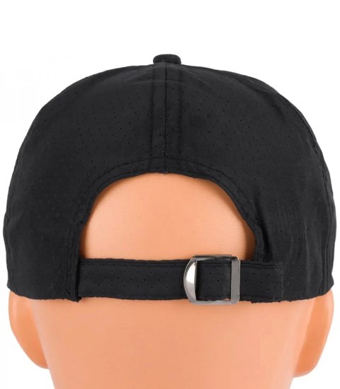 Jednokolorowa perforowana czapka z daszkiem regulowana unisex (Czarny) Jednokolorowa perforowana czapka z daszkiem regulowana unisex (Czarny)