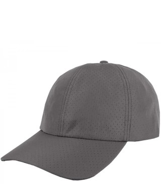 Jednokolorowa perforowana czapka z daszkiem regulowana unisex (Szary)