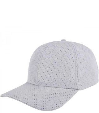 Jednokolorowa perforowana czapka z daszkiem regulowana unisex (Szary)