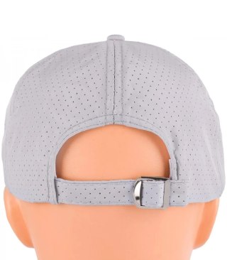 Jednokolorowa perforowana czapka z daszkiem regulowana unisex (Szary)