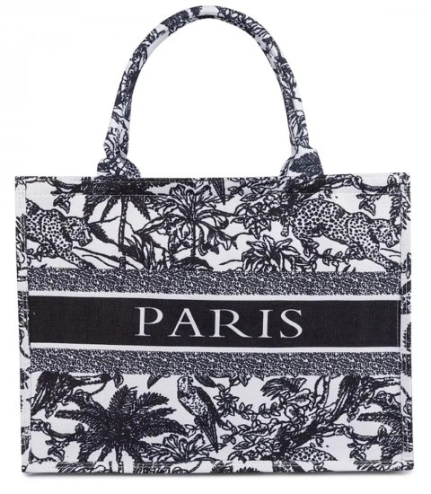 Duża torba shopperka Stylowa Sztywna z napisem PARIS (Czarny) Duża torba shopperka Stylowa Sztywna z napisem PARIS (Czarny)