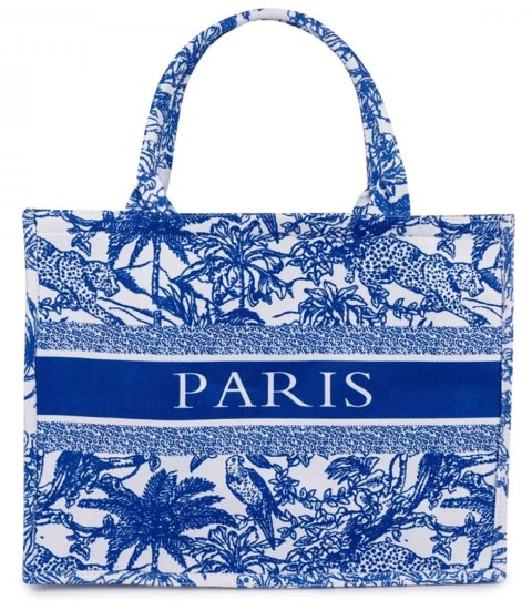 Duża torba shopperka Stylowa Sztywna z napisem PARIS (Niebieski) Duża torba shopperka Stylowa Sztywna z napisem PARIS (Niebieski)