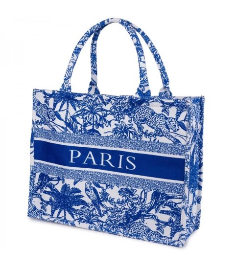 Duża torba shopperka Stylowa Sztywna z napisem PARIS (Niebieski) Duża torba shopperka Stylowa Sztywna z napisem PARIS (Niebieski)