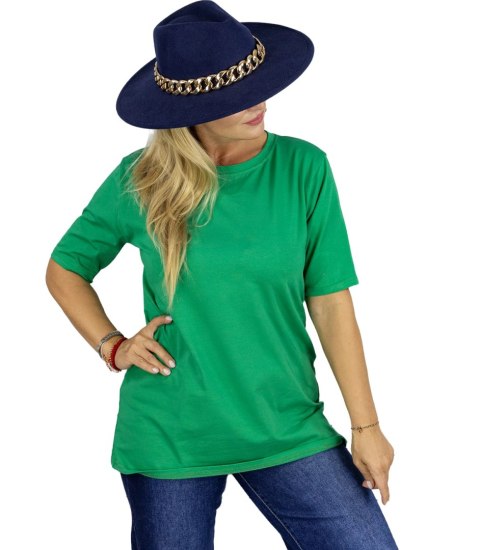 Bluzka koszulka t-shirt z okrągłym dekoltem i rękawem 1/2 EVELINA (Zielony) Bluzka koszulka t-shirt z okrągłym dekoltem i rękawem 1/2 EVELINA (Zielony)