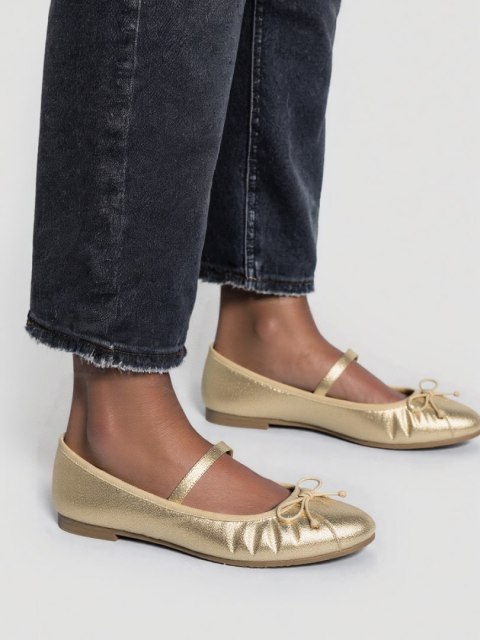 Damskie Baleriny ELVINA - GOLD Damskie Baleriny ELVINA - GOLD
