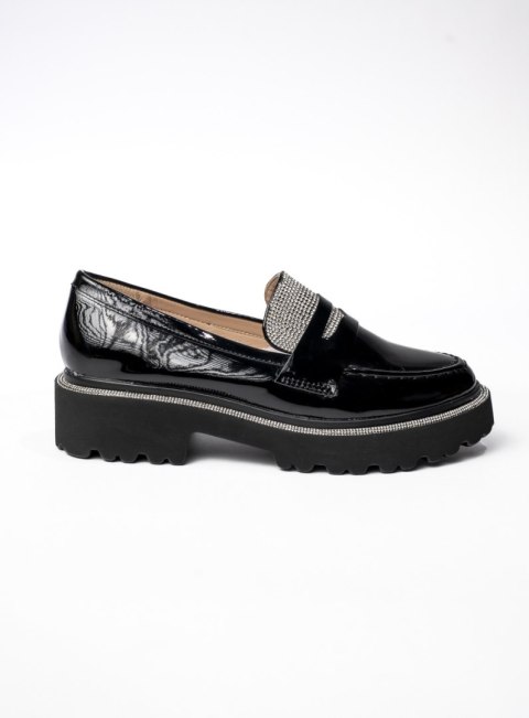 Damskie Lakierowane Mokasyny LUCENTE BLACK Damskie Lakierowane Mokasyny LUCENTE BLACK