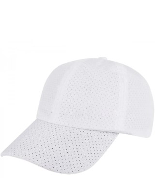 Jednokolorowa perforowana czapka z daszkiem regulowana unisex (Biały)