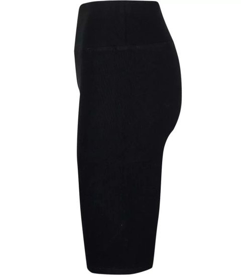 Krótkie legginsy prążkowane plus size Eleganckie ELA (Czarny) XL/2XL