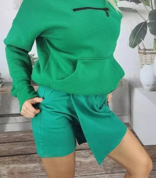 Dresowe szorty damskie spódnico spodenki (Zielony) L/XL