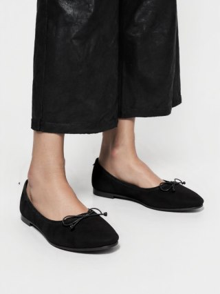 Damskie Baleriny BELLA BLACK - Klasyczna Elegancja z Nowoczesnym Akcentem
