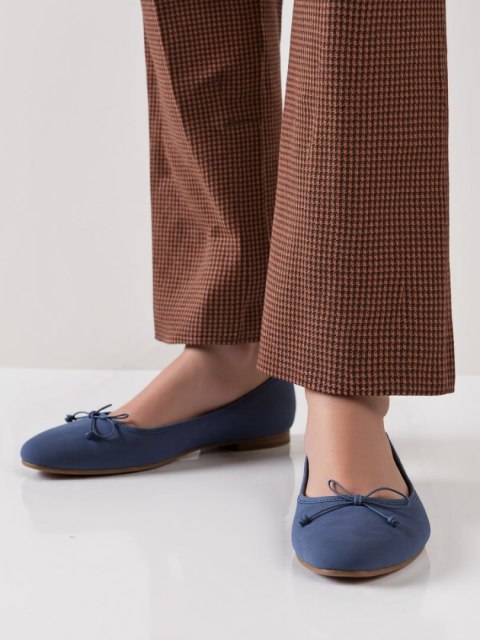 Damskie Baleriny BELLA BLUE - Uroczy Minimalizm w Spokojnym Odcieniu Damskie Baleriny BELLA BLUE - Uroczy Minimalizm w Spokojnym Odcieniu
