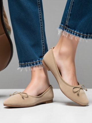 Damskie Baleriny BELLA KHAKI - Naturalny Minimalizm z Wyrafinowanym Akcentem