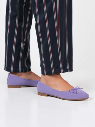 Damskie Baleriny BELLA PURPLE - Uroczy Minimalizm w Wyrazistym Odcieniu