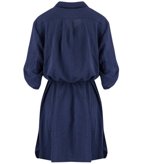 Sukienka szmizjerka basic tunika midi plus size MARIBEL (Granatowy) 44 Sukienka szmizjerka basic tunika midi plus size MARIBEL (Granatowy) 44