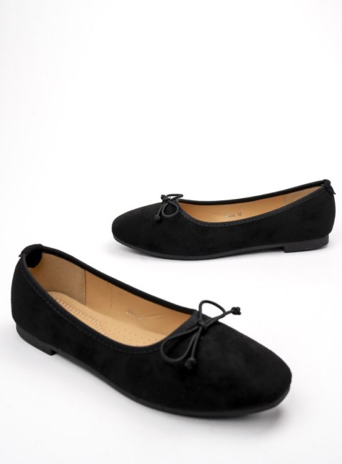 Damskie Baleriny BELLA BLACK - Klasyczna Elegancja z Nowoczesnym Akcentem