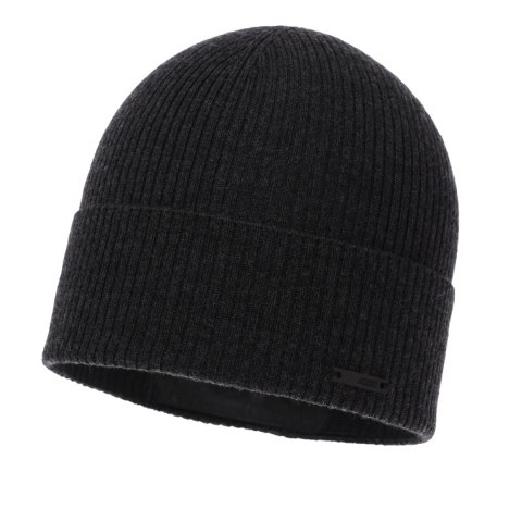 Czapka jesienna, wiosenna męska, ciemnoszara, 100% wełniana merino, Fleur Czapka jesienna, wiosenna męska, ciemnoszara, 100% wełniana merino, Fleur