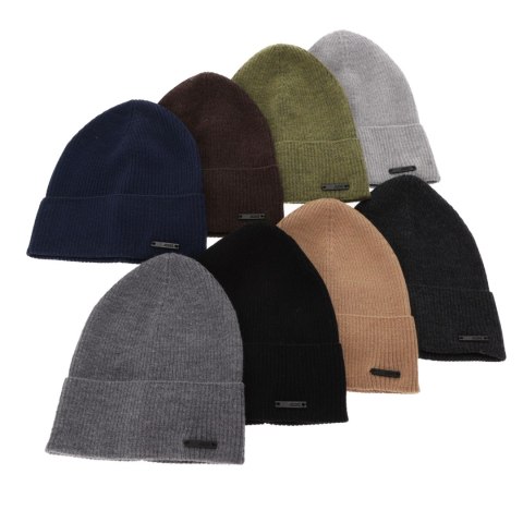 Czapka jesienna, wiosenna męska, ciemnoszara, 100% wełniana merino, Fleur Czapka jesienna, wiosenna męska, ciemnoszara, 100% wełniana merino, Fleur