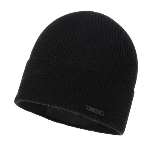 Czapka jesienna, wiosenna męska, czarna, 100% wełniana merino Fleur Czapka jesienna, wiosenna męska, czarna, 100% wełniana merino Fleur