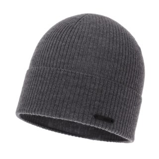 Czapka jesienna, wiosenna męska, szara, 100% wełniana merino Fleur