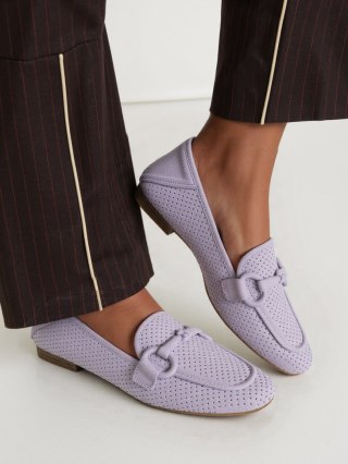 Damskie Loafersy LIVIA PURPLE - Pastelowa Lekkość i Ażurowy Styl