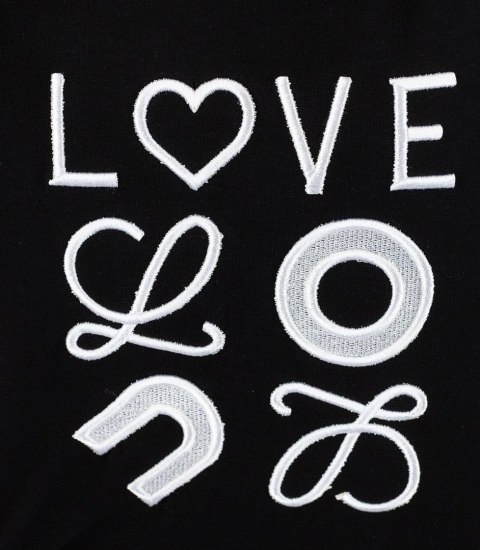 T-shit bluzka koszulka z wyszywanym napisem LOVE (Czarny) T-shit bluzka koszulka z wyszywanym napisem LOVE (Czarny)