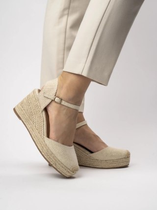 Damskie Espadryle na Koturnie WILD ELEGANCE BEIGE