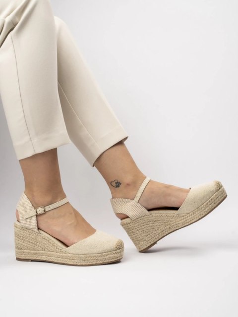 Damskie Espadryle na Koturnie WILD ELEGANCE BEIGE Damskie Espadryle na Koturnie WILD ELEGANCE BEIGE