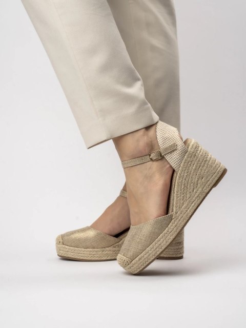 Damskie Espadryle na Koturnie WILD ELEGANCE GOLD Damskie Espadryle na Koturnie WILD ELEGANCE GOLD