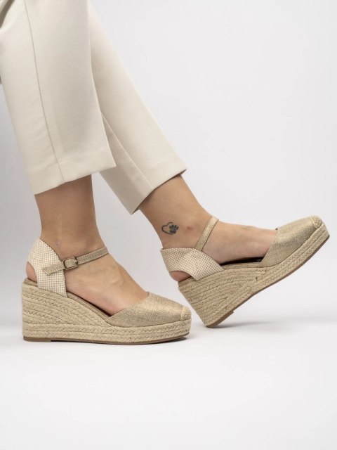 Damskie Espadryle na Koturnie WILD ELEGANCE GOLD Damskie Espadryle na Koturnie WILD ELEGANCE GOLD