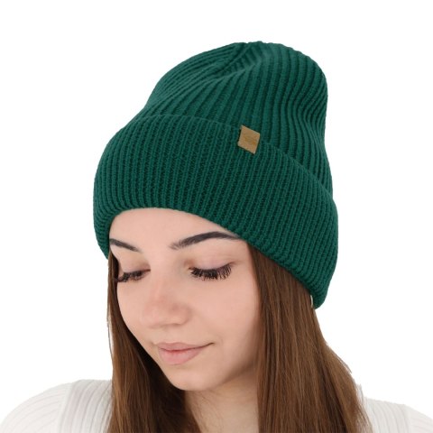 Czapka zimowa damska, beżowa, 100% wełniana merino Isla