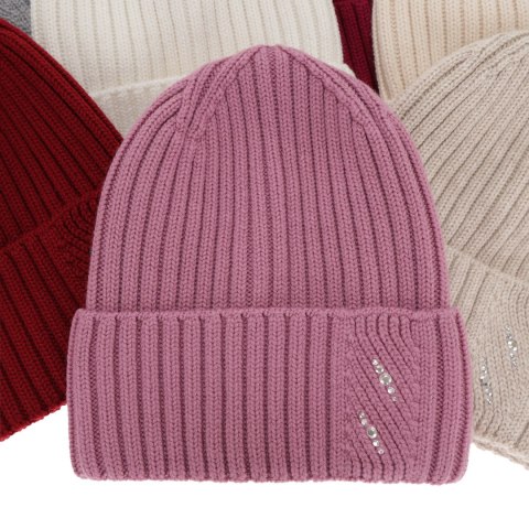 Czapka zimowa damska, szara, 100% wełniana merino Ariga