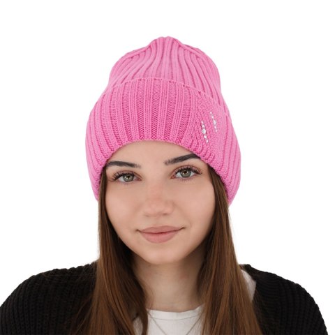 Czapka zimowa damska, szara, 100% wełniana merino Ariga