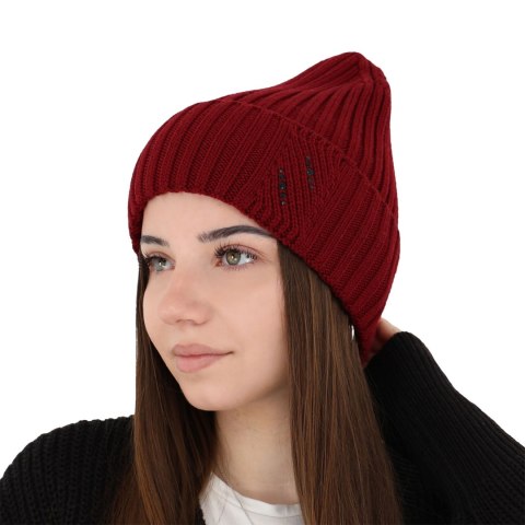 Czapka zimowa damska, szara, 100% wełniana merino Ariga