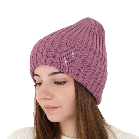 Czapka zimowa damska, szara, 100% wełniana merino Ariga