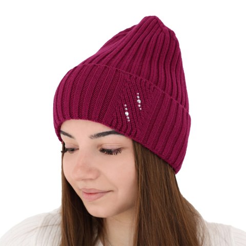 Czapka zimowa damska, szara, 100% wełniana merino Ariga