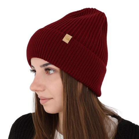 Czapka zimowa damska, szmaragdowa, 100% wełniana merino Isla