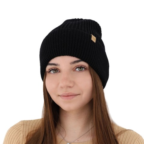 Czapka zimowa damska, szmaragdowa, 100% wełniana merino Isla
