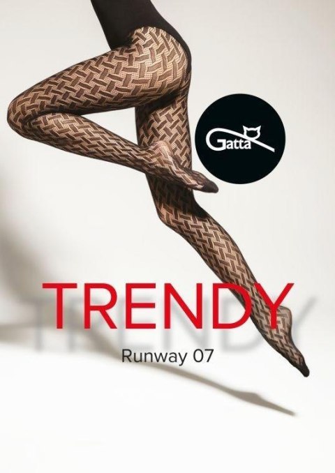 RUNWAY 05, 06, 07, 08 - RAJSTOPY DAMSKIE WZORZYSTE TYPU FISHNET 000.55V - TRENDY 23/24