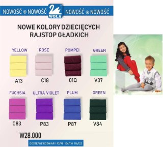 FUNNY KIDS - RAJSTOPY GŁADKIE 2-6 LAT - W28.000, U28.000