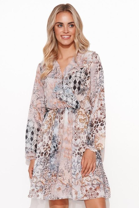 ZWIEWNA SUKIENKA W PRINTY Z FALBANAMI WZ.35 M763 ZWIEWNA SUKIENKA W PRINTY Z FALBANAMI WZ.35 M763
