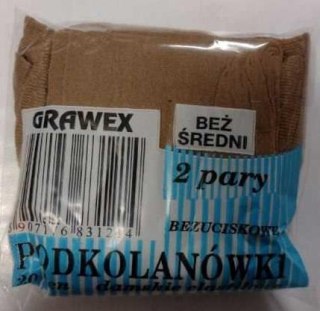 GRAWEX PODKOLANÓWKI DAMSKIE 20 DEN 2 PARY